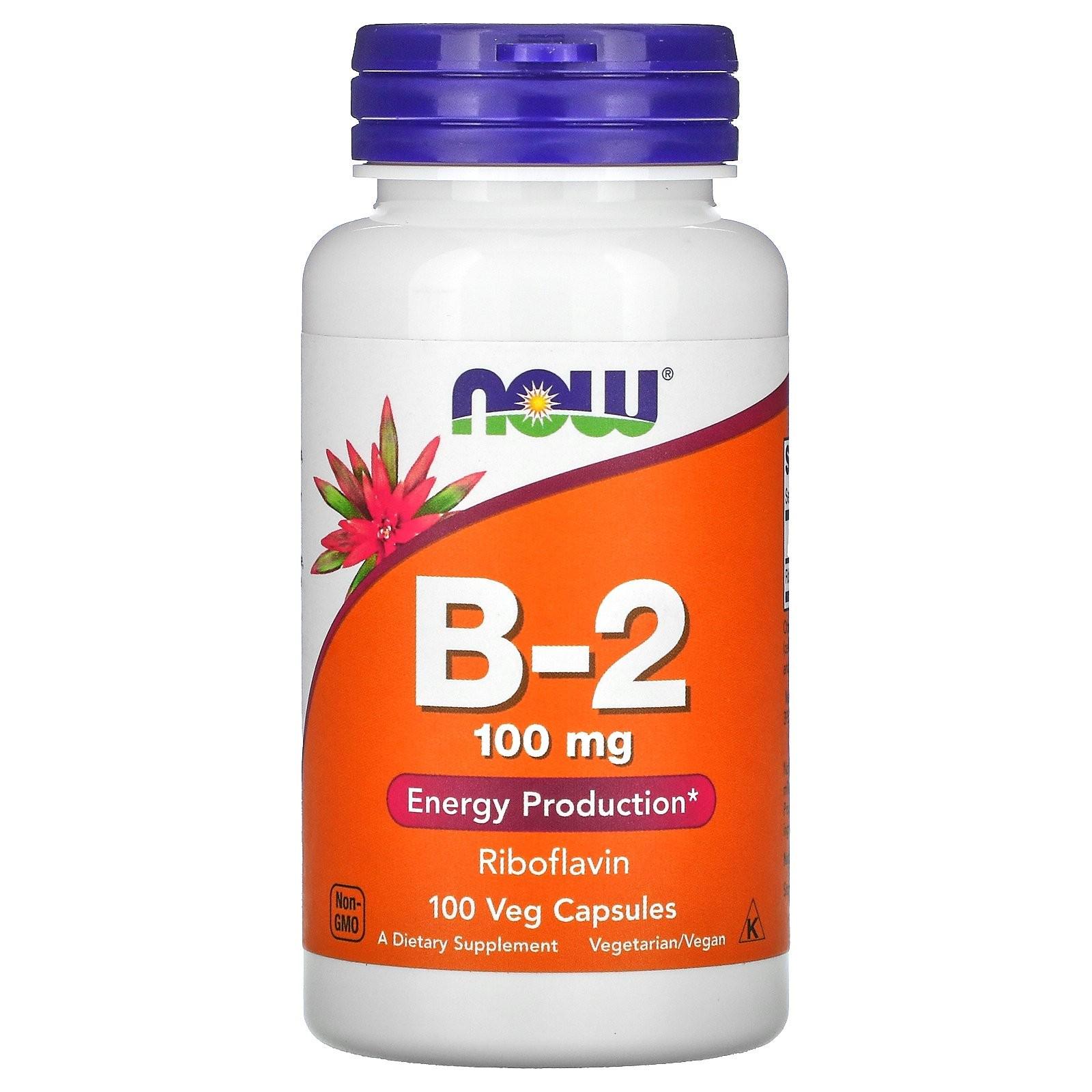Витамины Now Foods B-2 100 мг 100 капсул