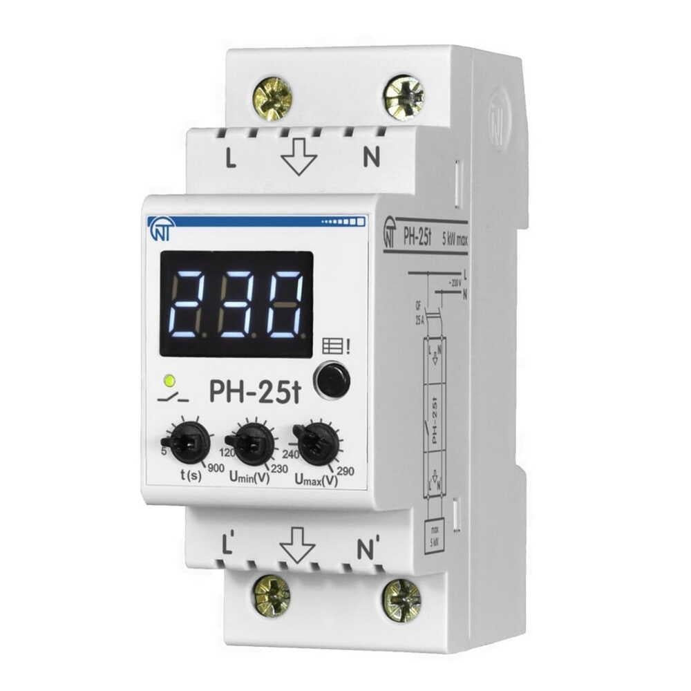 Реле напруги Novatek-Electro РН-25t 1Ф 25A (NTRN02502)