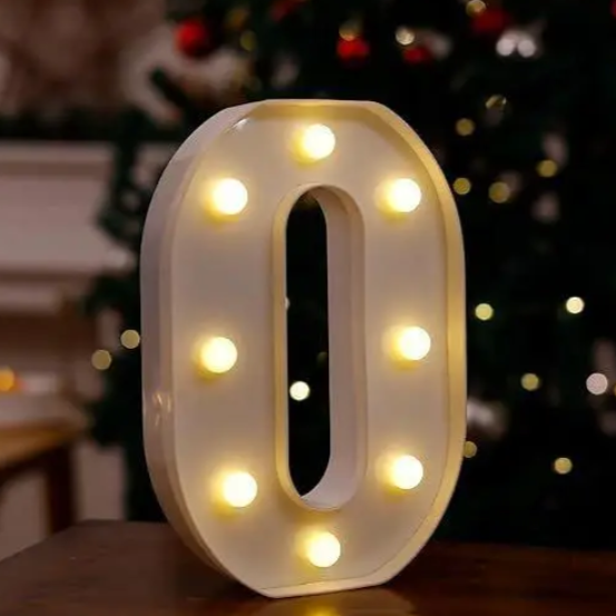 Буква с подсветкой O объемная маленькая 21x15 см Белый (553110/14)