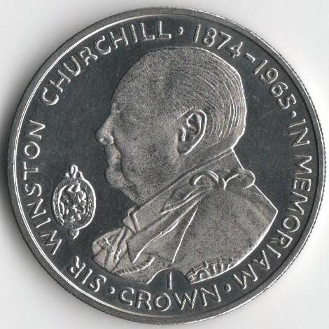 Коллекционная монета Остров Мэн 1 крона 1990 У. Черчилль UNC (KM#284)