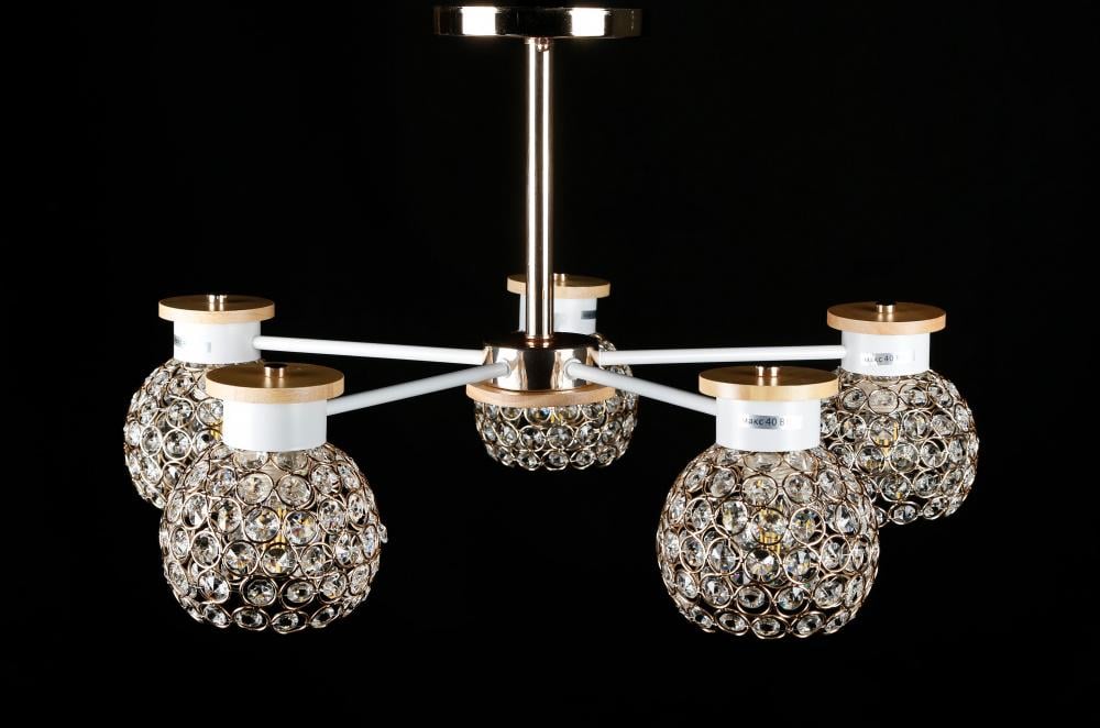 Люстра с плафонами Ray L9747A/5 WHI+FG (IR006564)