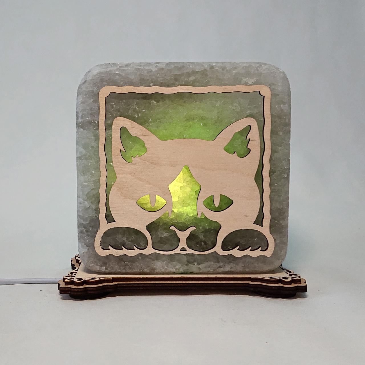 Соляной светильник Кот (k-0009-g)