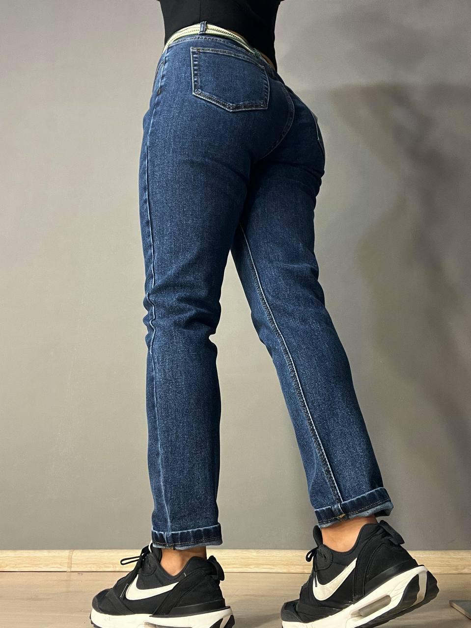 Джинси жіночі Vanver 8260 MOM з резинкою на талії і ременем р. 32 87 см 120 см Синій - фото 3 Джинси жіночі Vanver 8260 MOM з резинкою на талії і ременем р. 32 87 см 120 см Синій - фото 3