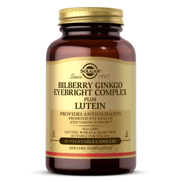 Натуральна добавка Solgar Bilberry Ginkgo Eyebright Complex Plus Lutein 60 капс. (6035)