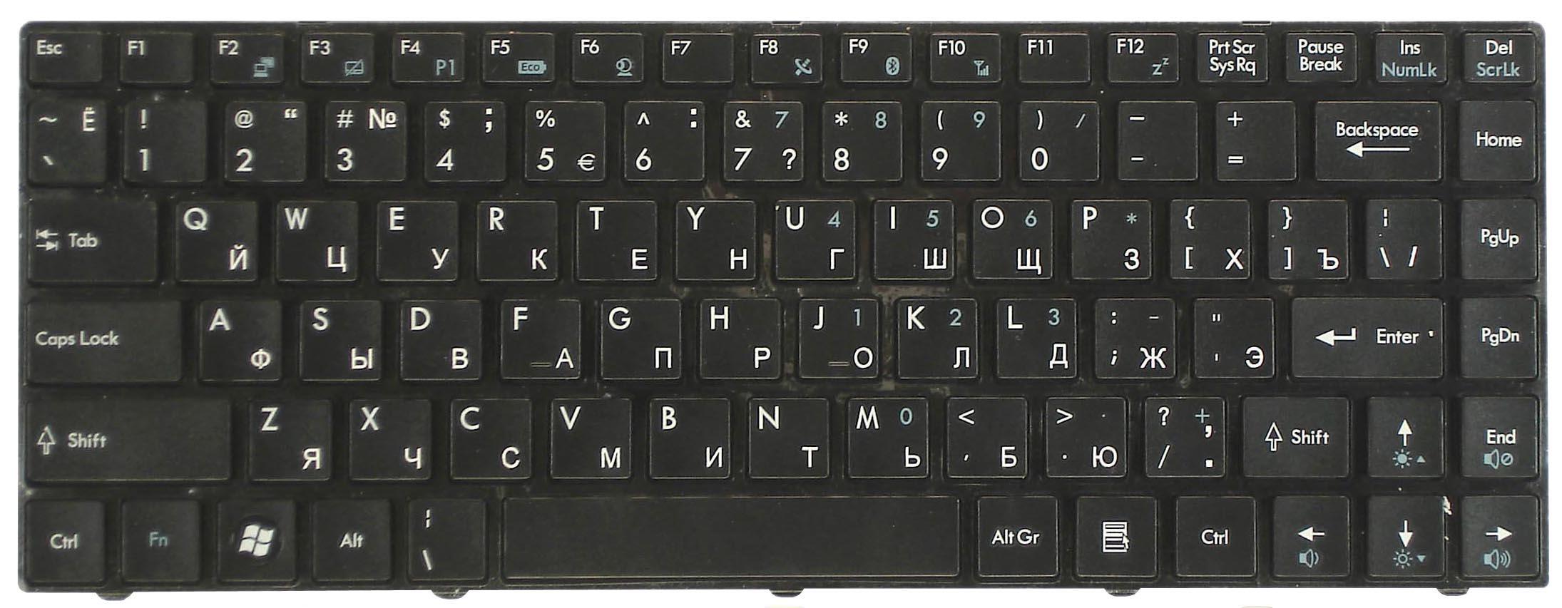 Клавиатура для ноутбука MSI CX480 Black Frame Black