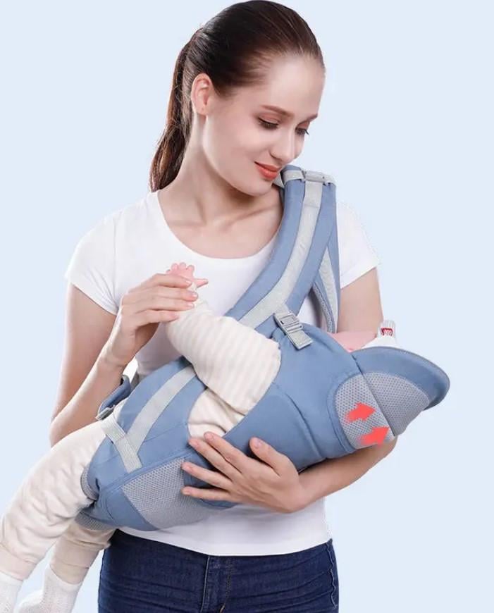 Хіпсіт Baby Carrier 6в1 з силіконовим слинявчиком Темно-синій (n-9944) - фото 5