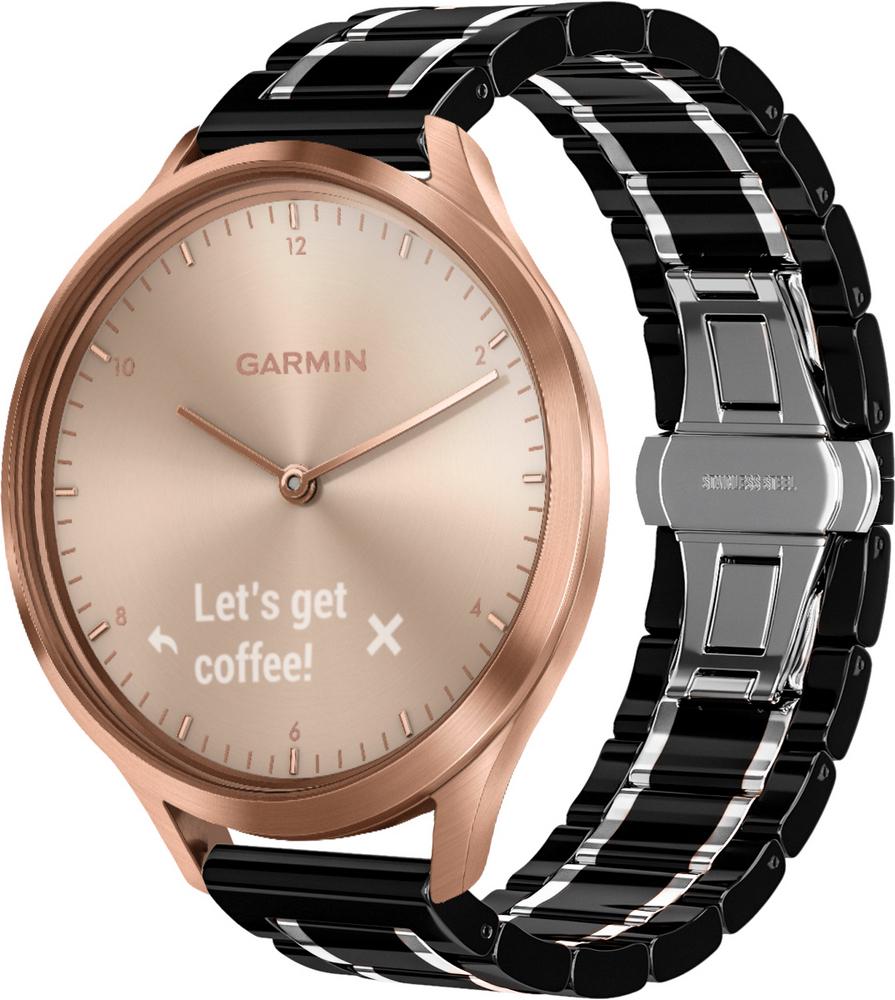 Ремешок керамический Ceramo для Garmin Vivomove HR Black/White (28721-1E)