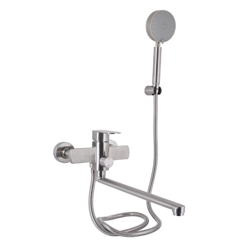 Смеситель для ванны Lidz Luna 005 с душевым гарнитуром K35 Nickel (LDLUN005NKS46093)