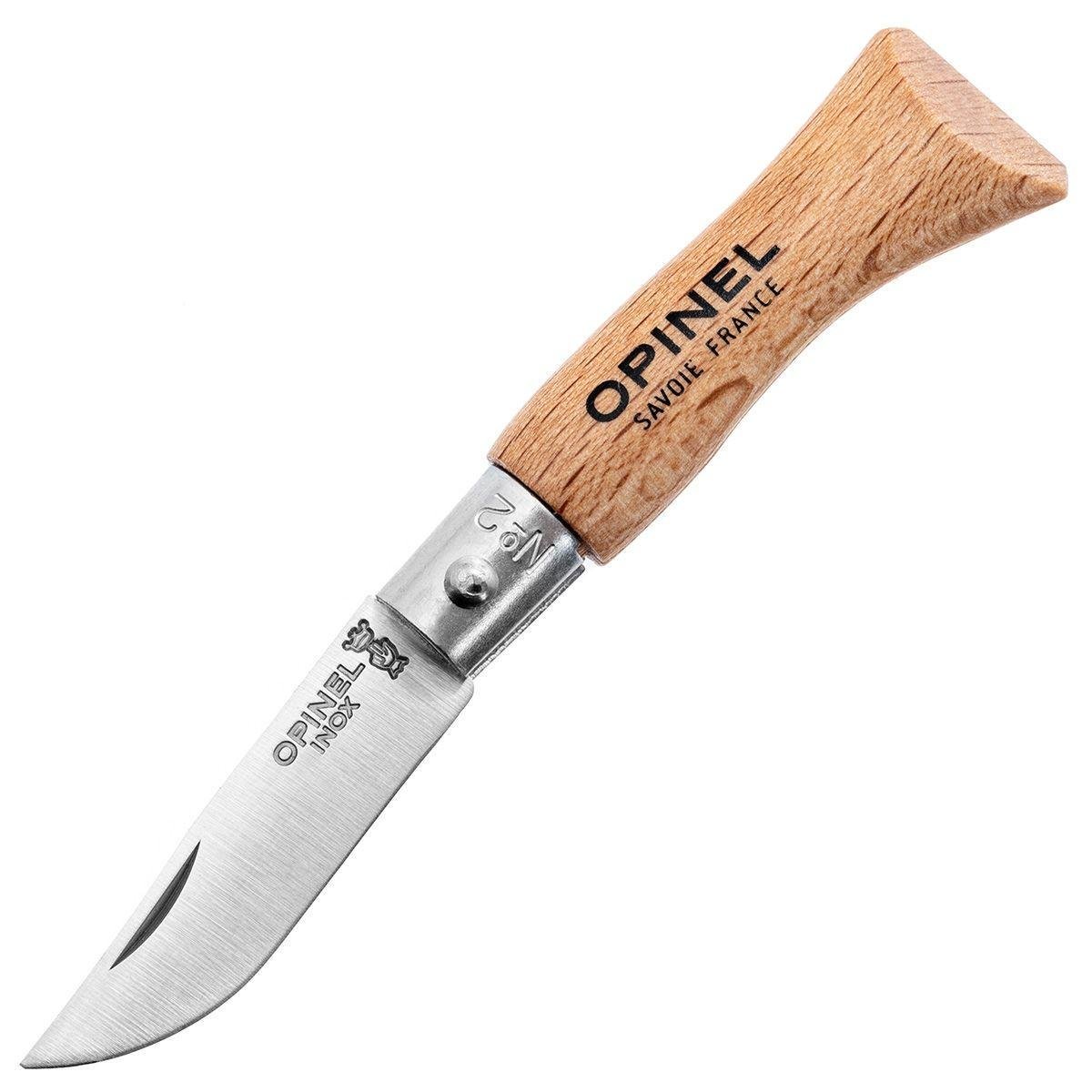 Нож карманный Opinel Inox нержавеющая сталь 35 мм 57-58 HRC Viroblock Sandvik Светло-коричневый (12C27)