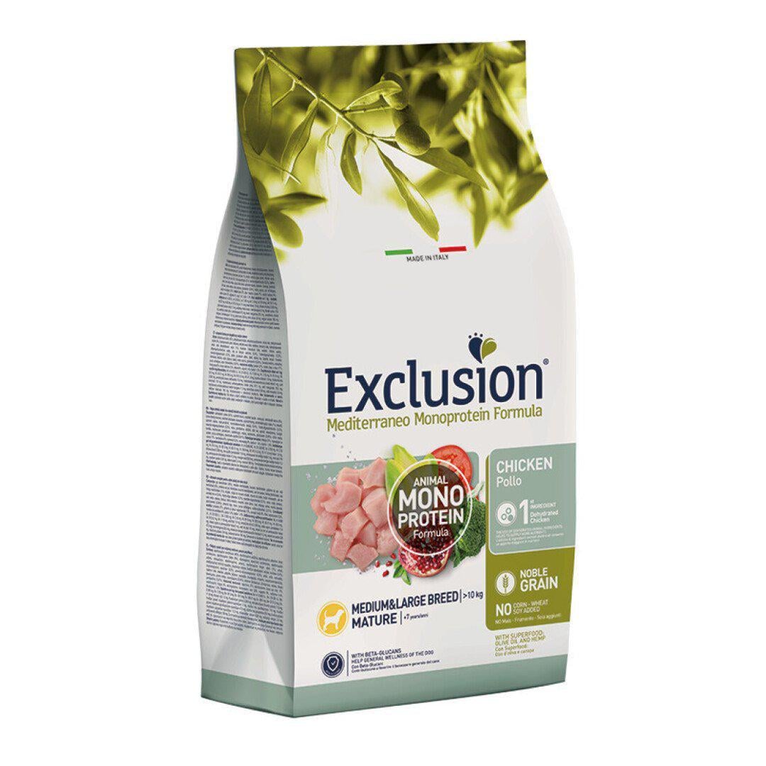 Корм сухий для собак великих порід Exclusion Mature Chicken Medium&Large Breed 3 кг (8011259003188)