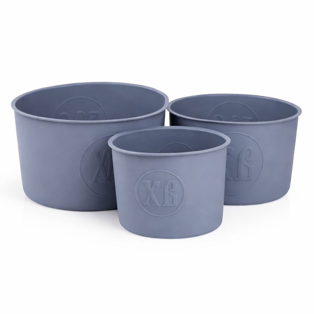 Набор форм для выпекания куличей 14,5/12/9,5 см силиконовых Серый (2916992058)