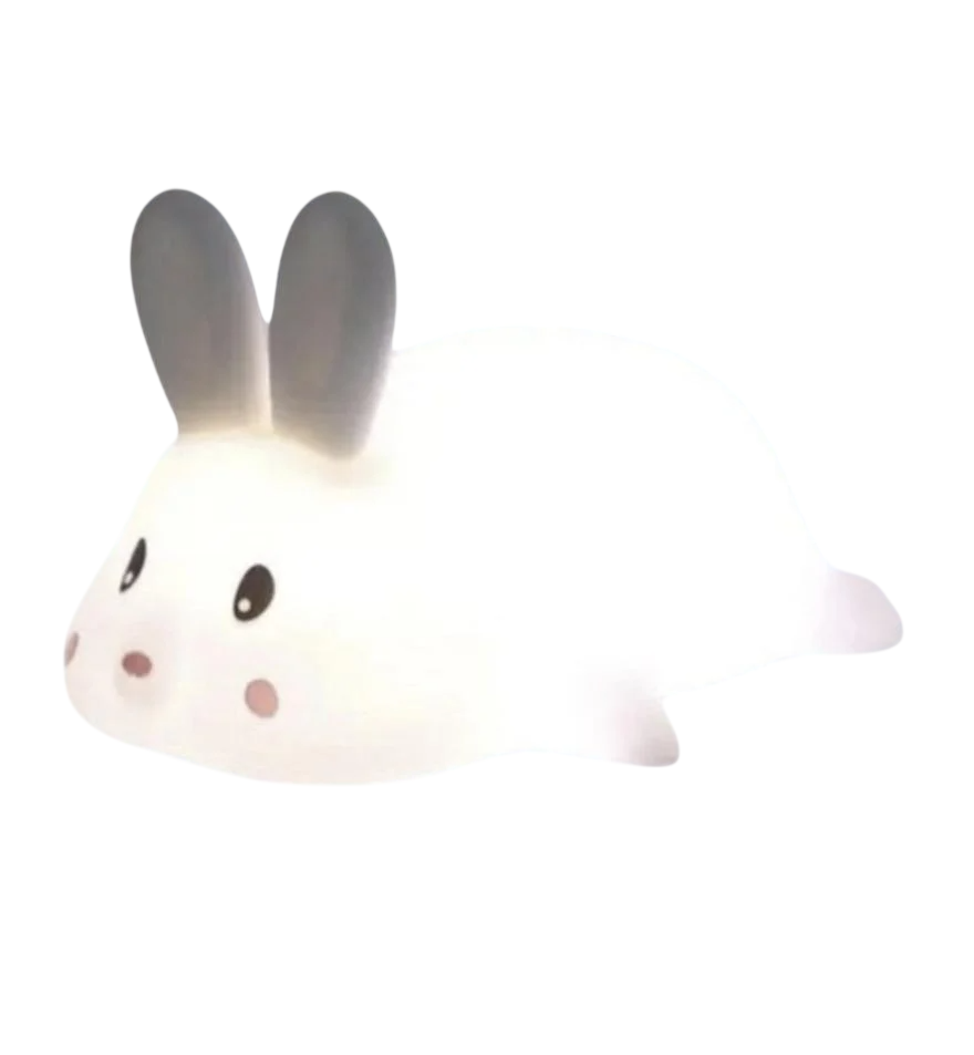 Ночник светодиодный силиконовый/аккумуляторный RGB ночник Кролик таймер 30 мин (YH-322)