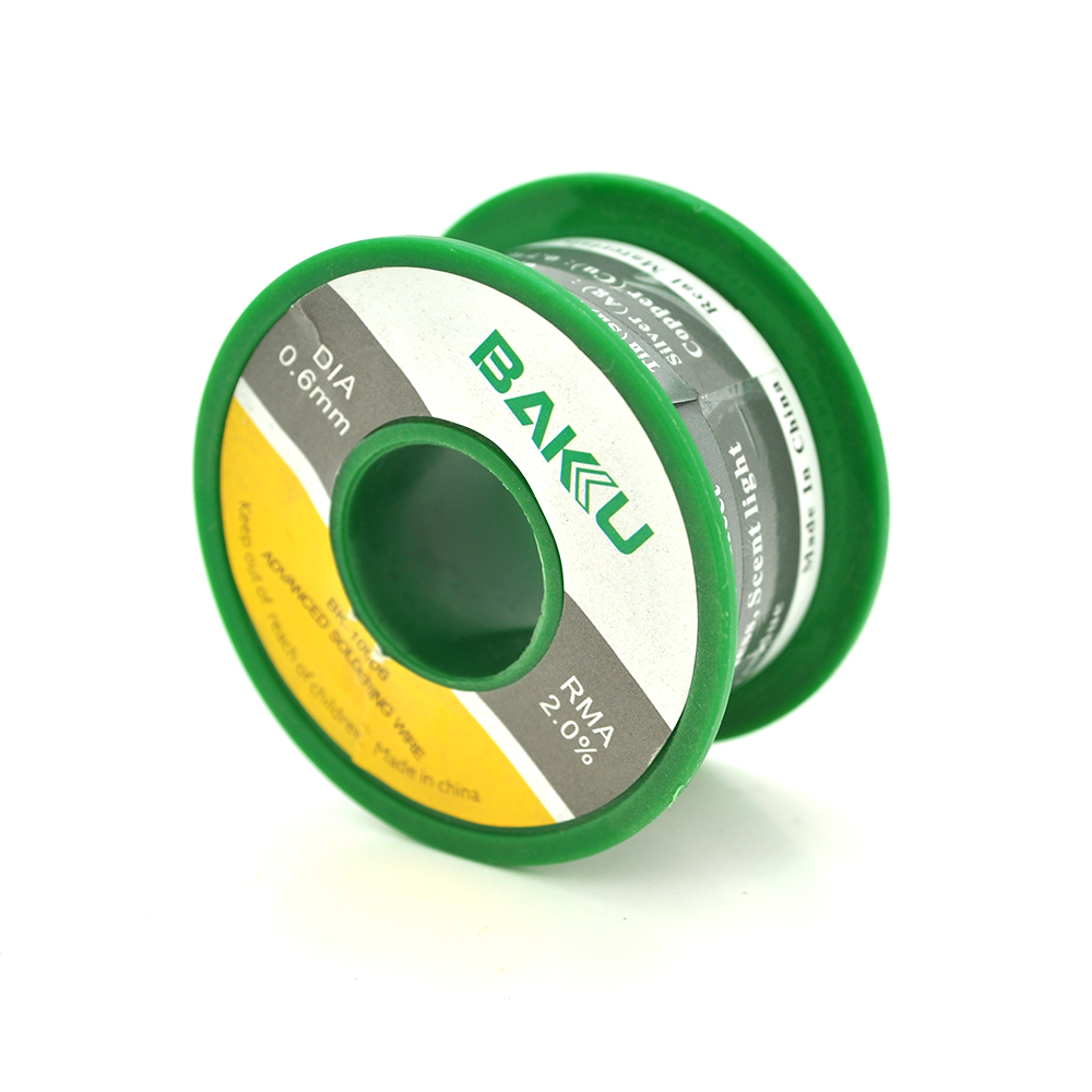 Припой проволочный BAKKU Sn97%/Ag0,3%/Cu0,7% для пайки электроники 0,6 мм 50 г (YUT_V1934) Припой проволочный BAKKU Sn97%/Ag0,3%/Cu0,7% для пайки электроники 0,6 мм 50 г (YUT_V1934)