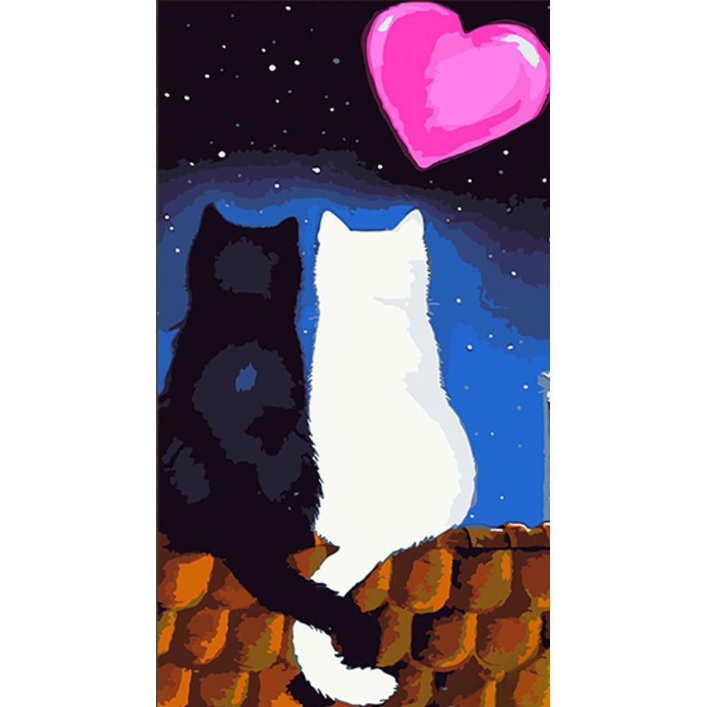 Картина по номерам Strateg Котики на крыше 50х25 см (WW172)