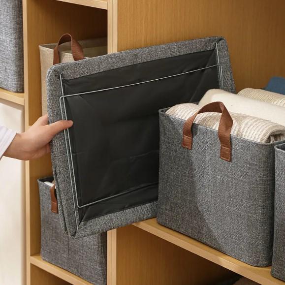 Набор 2 органайзера для хранения нижнего белья вещей игрушек 47х28х20 см Серый - фото 7 Набор 2 органайзера для хранения нижнего белья вещей игрушек 47х28х20 см Серый - фото 7