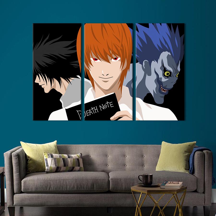 Картина на холсте триптих Манга Death Note 78x48 см (1468-31)