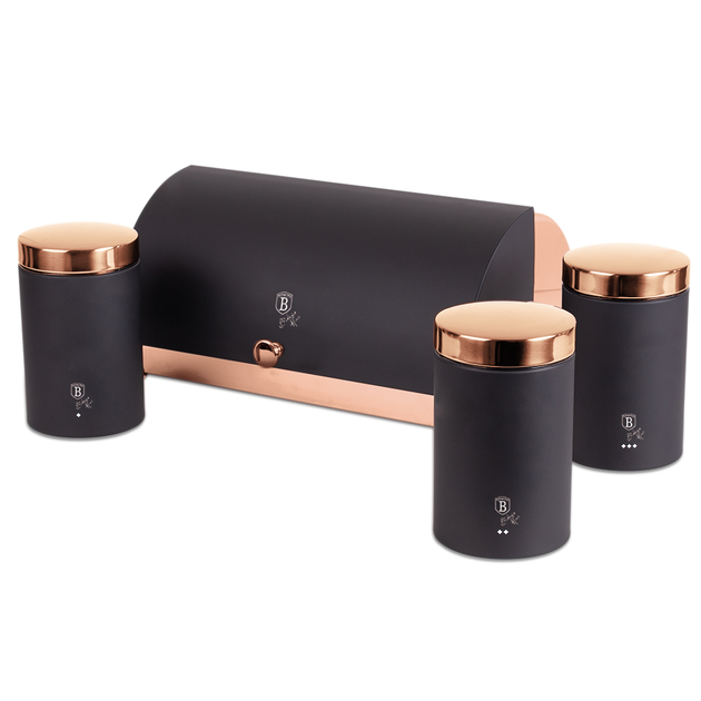 Набір хлібниць з трьома ємностями для зберігання продуктів Berlinger Haus Black Rose Collection (BH-6731)