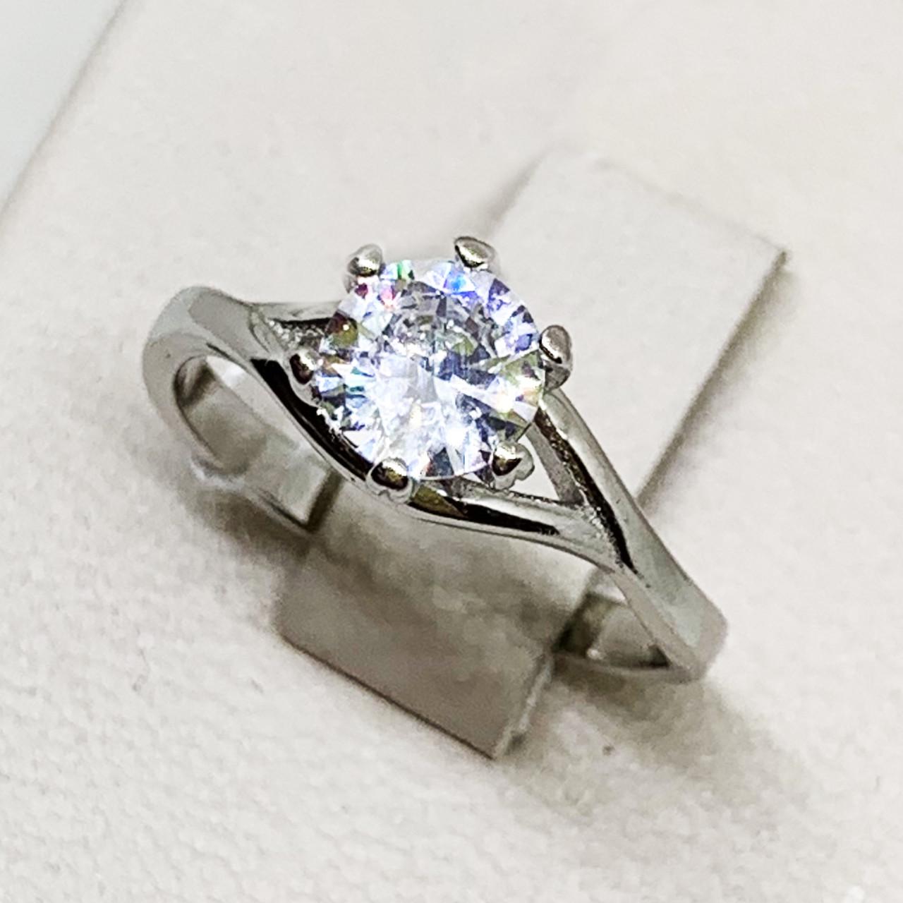 Кольцо серебряное с кубическим цирконием 1,8 г р. 17,5 (1696475603)