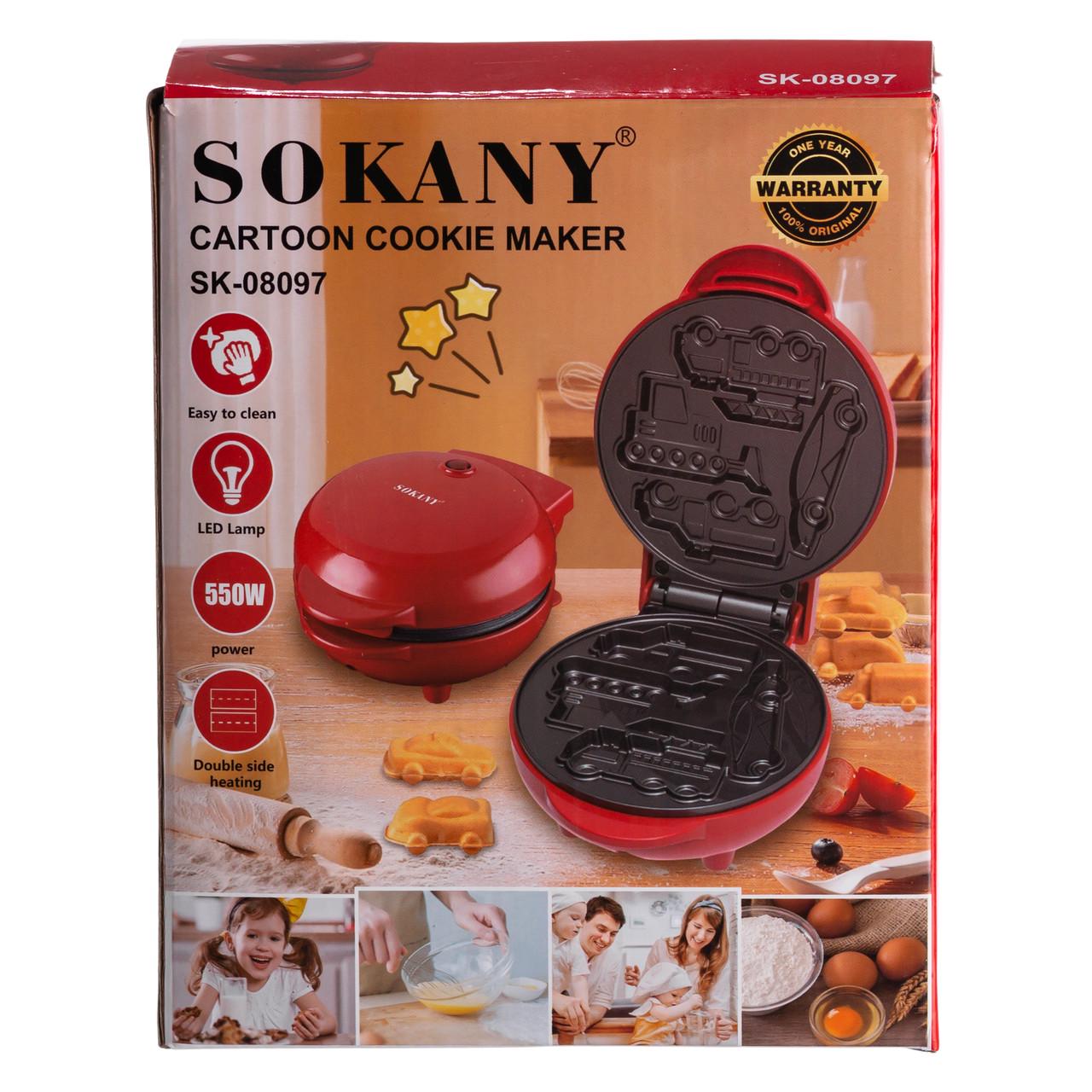 Вафельница Sokany SK-08097 для вафель в виде машинокантипригарное покрытие 550 Вт (7388) - фото 9 Вафельница Sokany SK-08097 для вафель в виде машинокантипригарное покрытие 550 Вт (7388) - фото 9