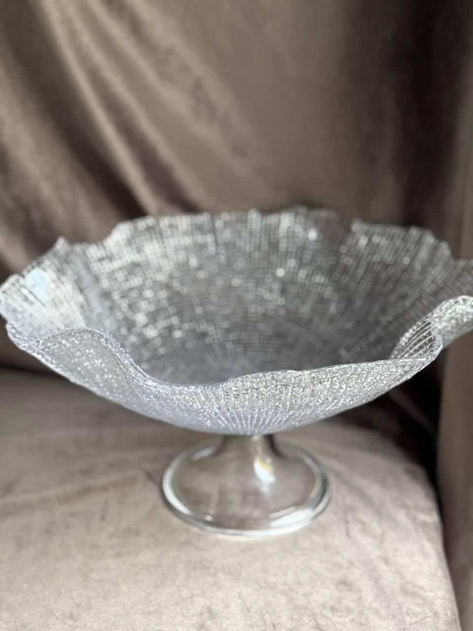 Фруктовница YIWU HP-19-44 стеклянная 30 см Полупрозрачная (HP-19-44)