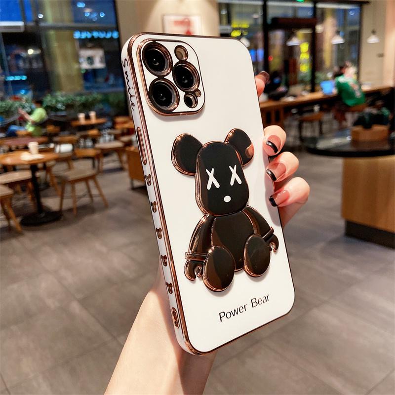 Чехол для iPhone XS Max 3D Bearbrick Kaws Power Bear Белый