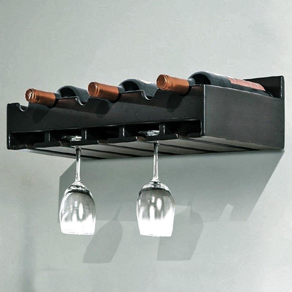 Полка для вина настенная из дерева Нарасино Венге (ПНК-007712)