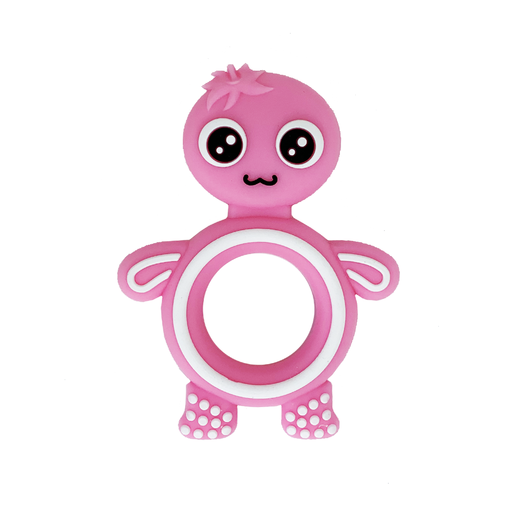 Прорезыватель для зубов Черепашка силиконовый Розовый