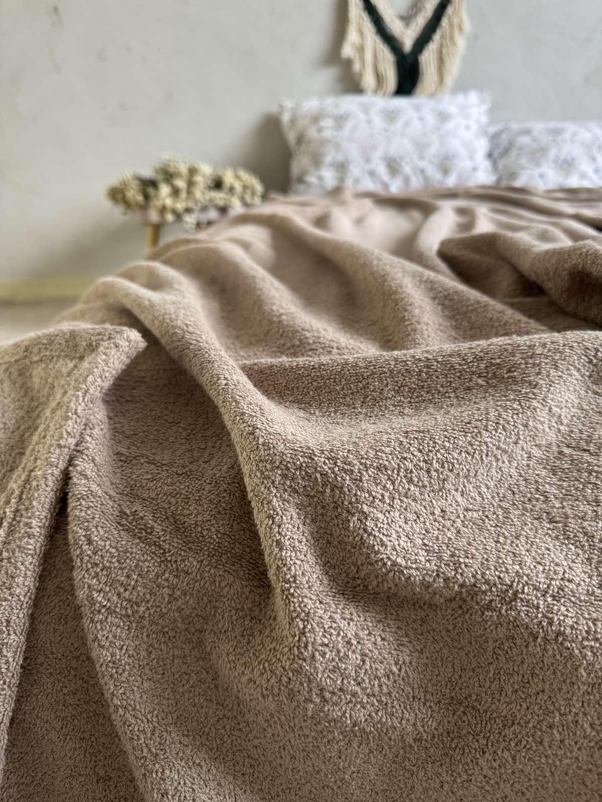 Простынь-покрывало махровое ZEINTEX MADEIRA хлопковое 150х220 см Капучино (26984066) - фото 9