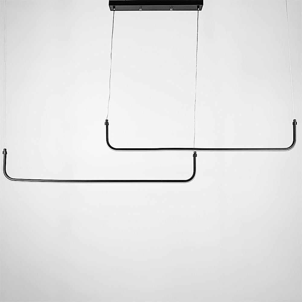 Люстра лінійна LED з 2-а лініями 110 см 2 по 75 см Чорний (H 28L-2-1200 BK) - фото 7