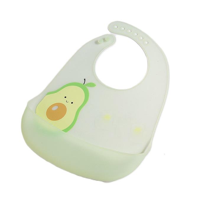 Нагрудник силіконовий Stenson MA-4902 з кишенею та малюнком 23х32 см