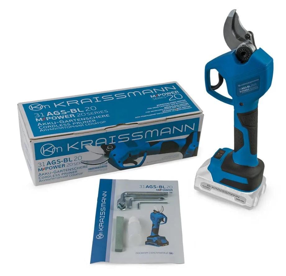 Пила ланцюгова міні акумуляторна KRAISSMANN 1521 AKS 20 з секатором 31 AGS-BL 20/2 шина 150 мм/2 акумулятора 2 Ач/зарядний пристрій (21499821) - фото 2 Пила ланцюгова міні акумуляторна KRAISSMANN 1521 AKS 20 з секатором 31 AGS-BL 20/2 шина 150 мм/2 акумулятора 2 Ач/зарядний пристрій (21499821) - фото 2