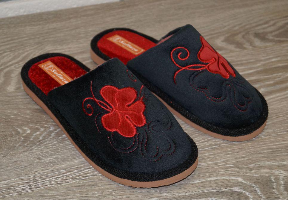 Тапочки женские домашние Sollaza р. 36/37 23,5 см Черный (31410-3637)