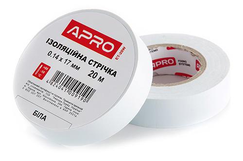 Ізострічка Apro 140 мкм 17 мм 20 м 1 шт. Білий