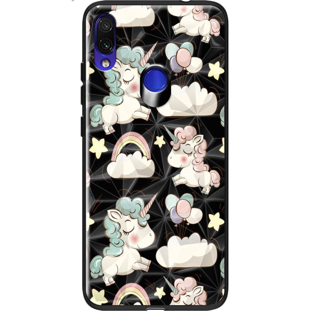 Чехол Boxface Xiaomi Redmi Note 7 Unicorns Черный силикон с призмой (36202-cc2-37871)
