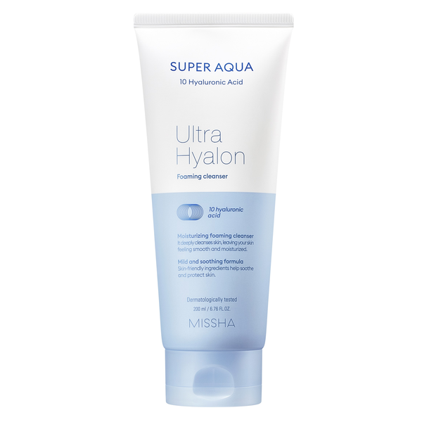 Пенка Missha Super Aqua Ultra Hyalron Foaming Cleanser с гиалуроновой кислотой 200 мл