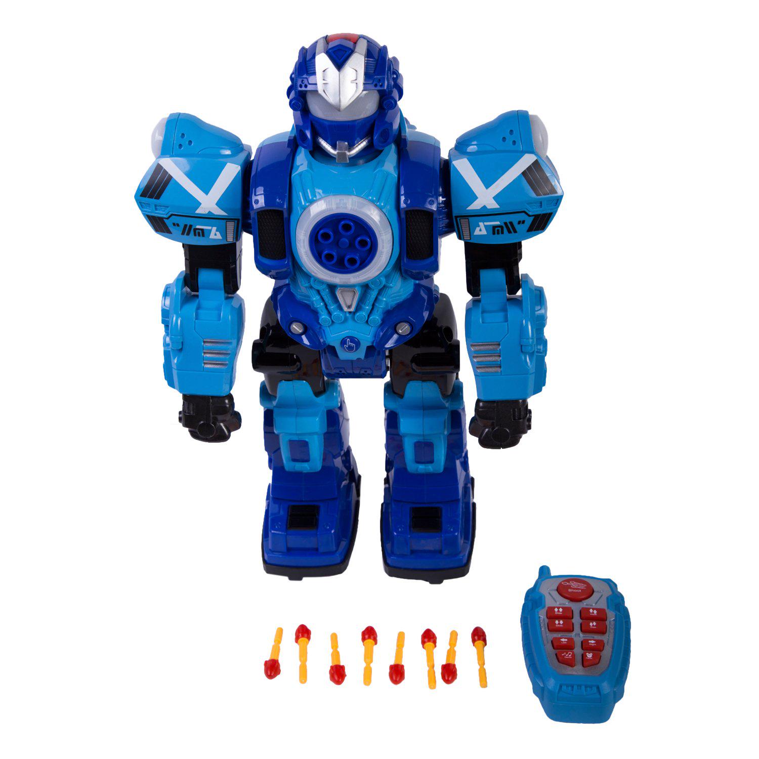 Робот на пульте управления Jia Yu Toy ходячий со светом и звуком Синий (058156) - фото 4