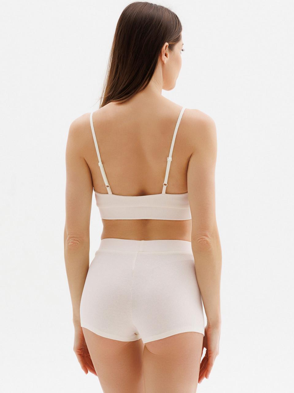Комплект нижнего белья женский Leinle топ/трусы-шорты хлопок XS Белый (1819/46046) - фото 2 Комплект нижнего белья женский Leinle топ/трусы-шорты хлопок XS Белый (1819/46046) - фото 2