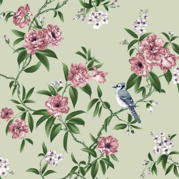 Обои на бумажной основе Шарм 170-03 Блум 0,53х10 м Зеленый (660e6697026813463e25d883) - фото 1