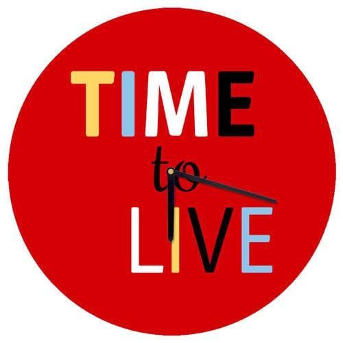 Часы настенные круглые Presentville Time to live 36 см (CHR O 15M006)