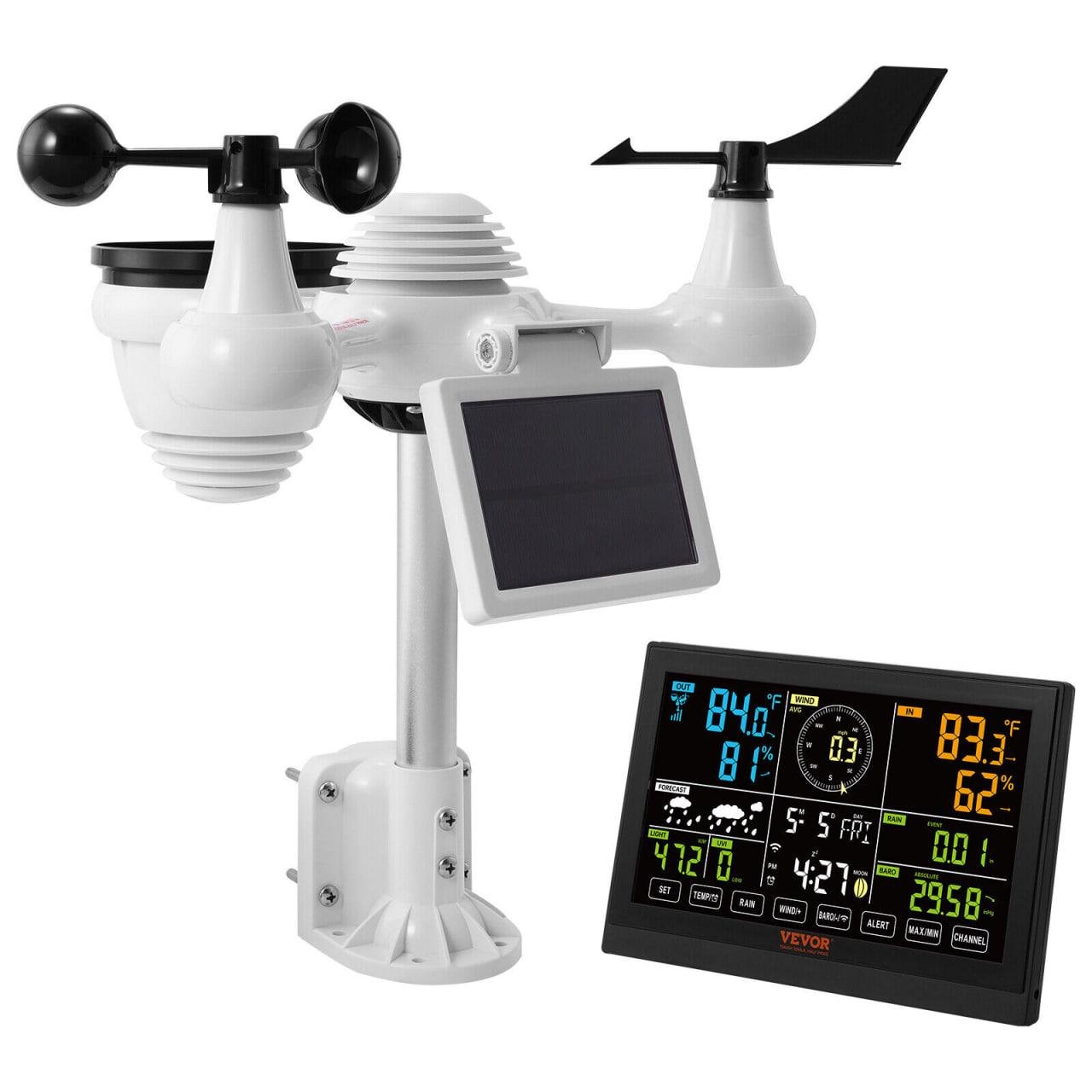 Метеостанция с солнечной панелью VEVOR Profi 7в1 Wi-Fi - фото 3 Метеостанция с солнечной панелью VEVOR Profi 7в1 Wi-Fi - фото 3