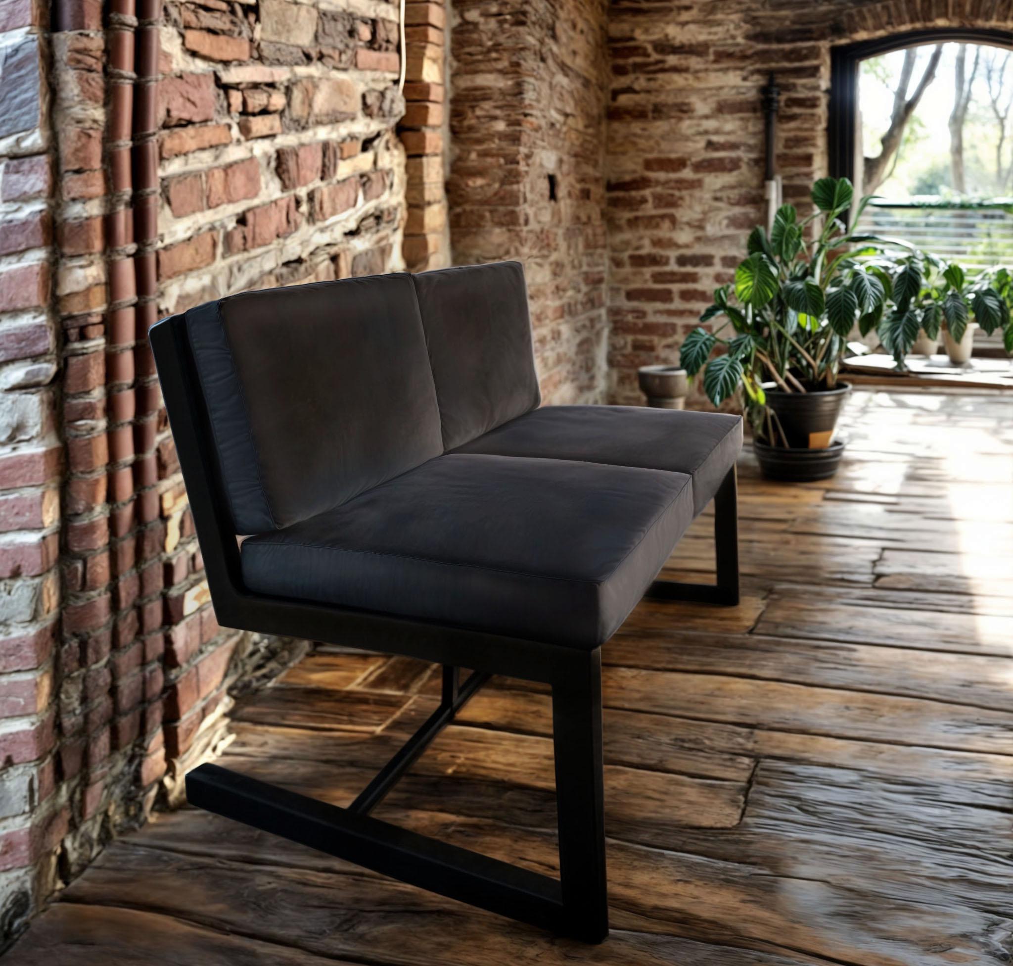 Диван металлический Tobi Sho Флекс DV6 с подушками 750х1560х700 мм велюр 37/Черный (DV069085) - фото 2 Диван металлический Tobi Sho Флекс DV6 с подушками 750х1560х700 мм велюр 37/Черный (DV069085) - фото 2