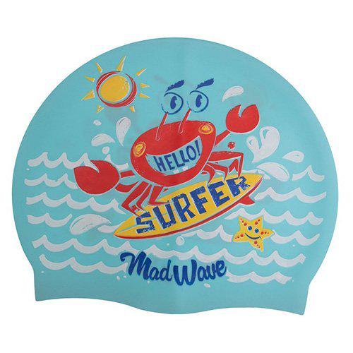 Шапочка для плавания Mad Wave детская Junior Surfer M057912 Голубой (60444167)