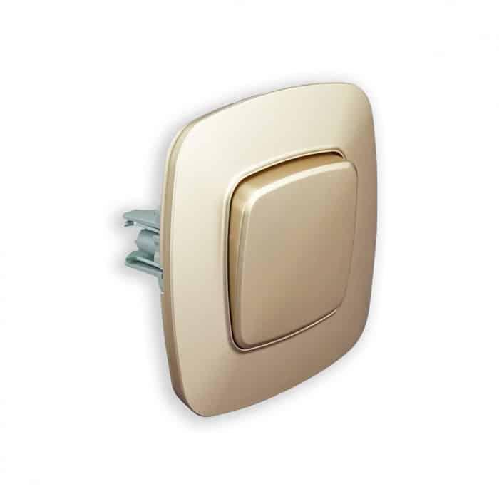 Выключатель одноклавишный встроенный HOROZ ELECTRIC ELA 10А 250V Золотой (112-007-0001-030) - фото 3