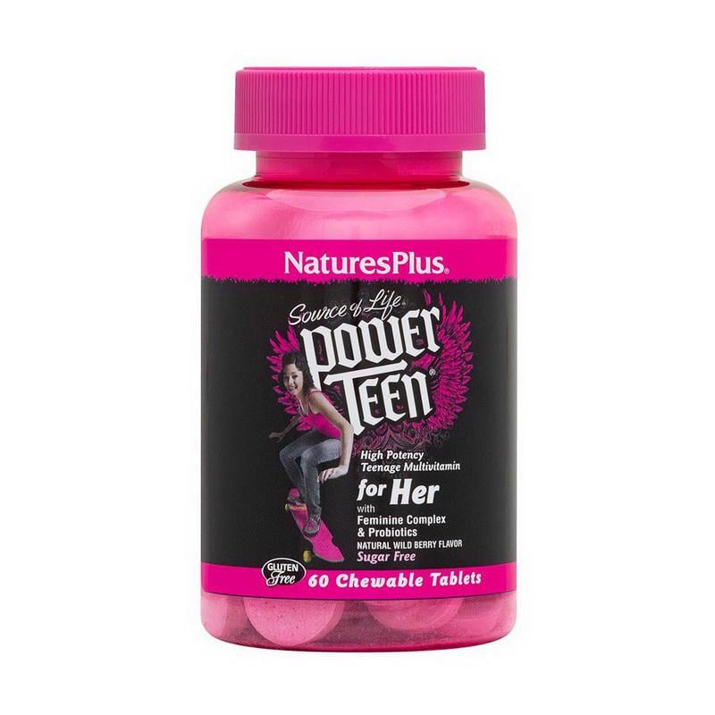 Витамины для подростков Natures Plus Power Teen for Her 60 жев. табл. Лесные ягоды
