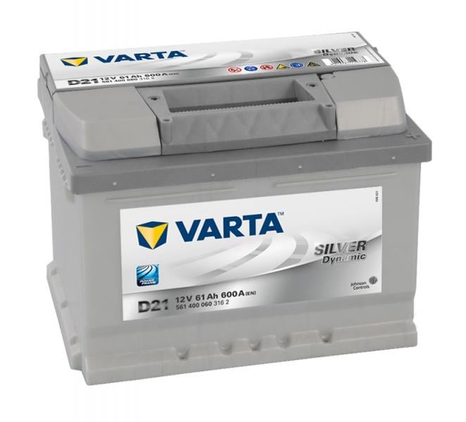 Аккумулятор автомобильный Varta D21 6СТ-61Ah 600 A 561400060 Silver Dynamic (2133)