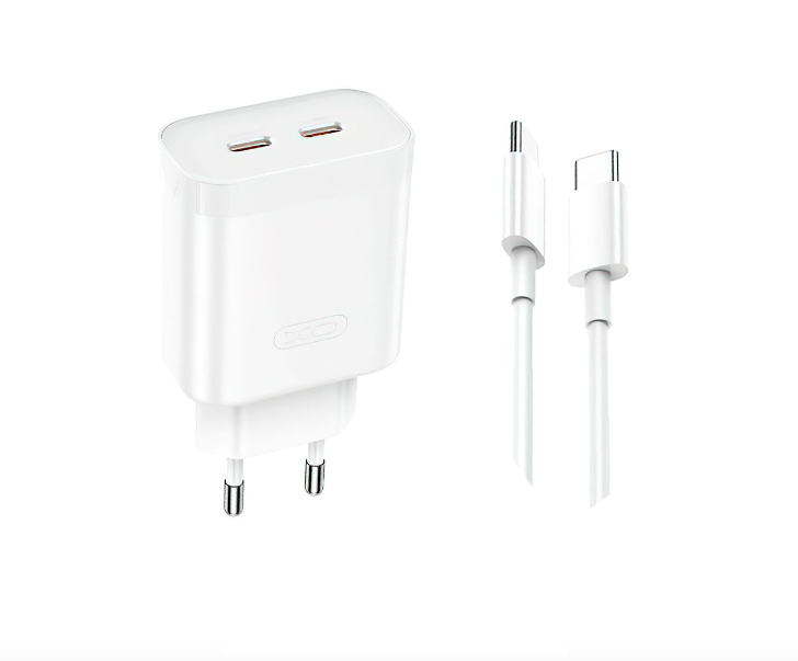 Сетевое зарядное устройство Xo L105 2xPD/35W Type-C White