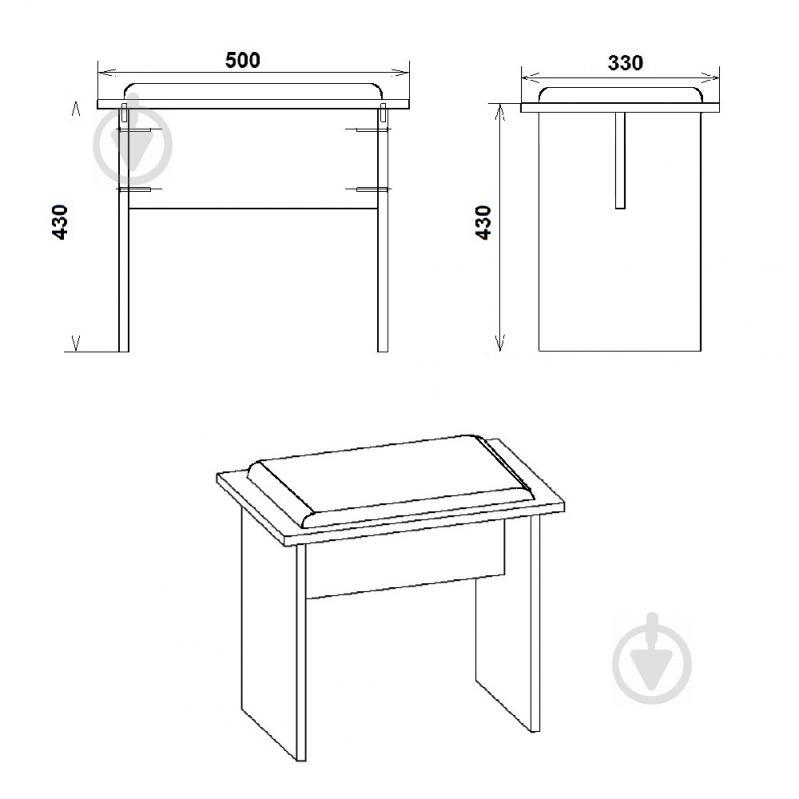 Табурет KOMPANIT Т-7 АБС Бук - фото 2 Табурет KOMPANIT Т-7 АБС Бук - фото 2