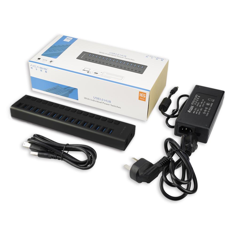 Активный USB hub Acasis H716PB с блоком питания Черный (1281) - фото 7 Активный USB hub Acasis H716PB с блоком питания Черный (1281) - фото 7