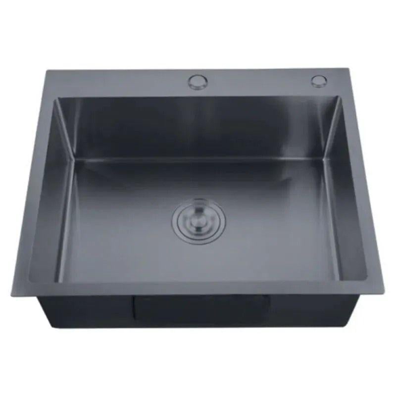 Мойка для кухни Zerix ZH6050-215 Nano-Black врезная нержавеющая сталь 3,0/0,8 мм 600x500 мм Черный (MX1586)