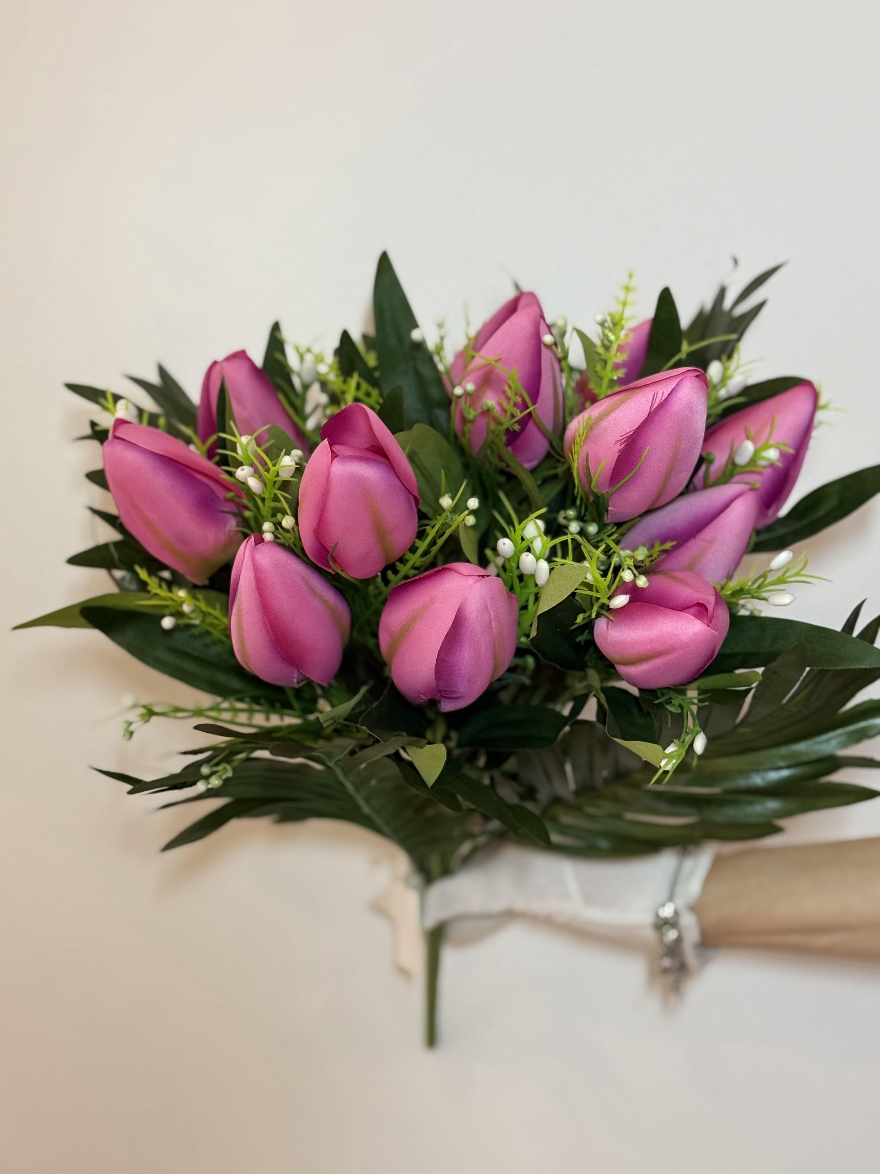 Искусственный букет тюльпанов 12 голов 47 см - фото 2 Искусственный букет тюльпанов 12 голов 47 см - фото 2